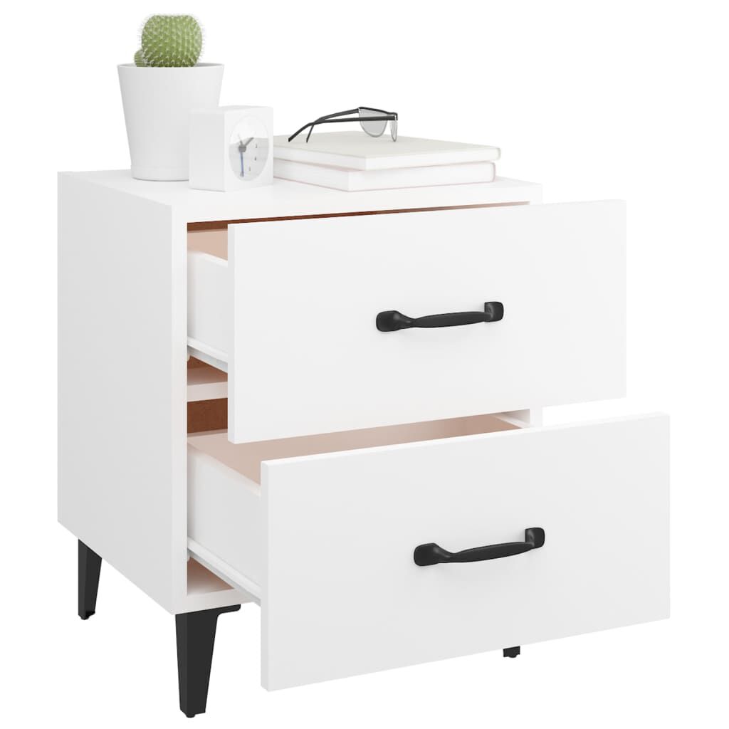 vidaXL Κομοδίνα 2 τεμ. Λευκά 40 x 35 x 47,5 εκ.