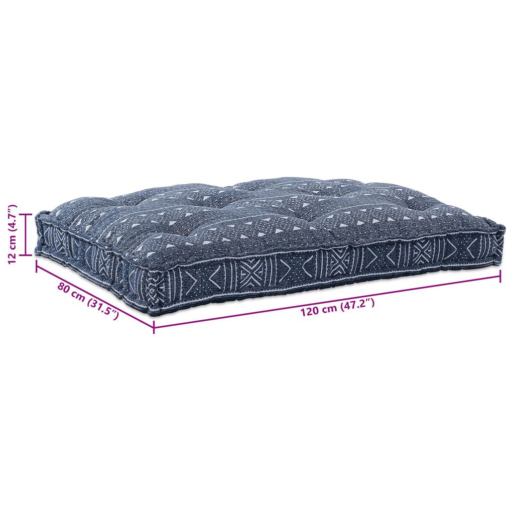 vidaXL Μαξιλάρι Παλέτας Ινδικό 120x80x12 εκ. Υφασμάτινο