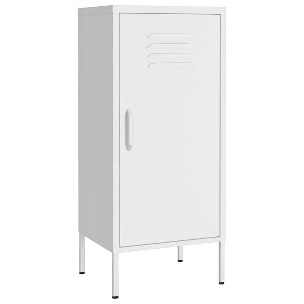 vidaXL Ντουλάπι Αποθήκευσης Λευκό 42,5x35x101,5 εκ. από Ατσάλι