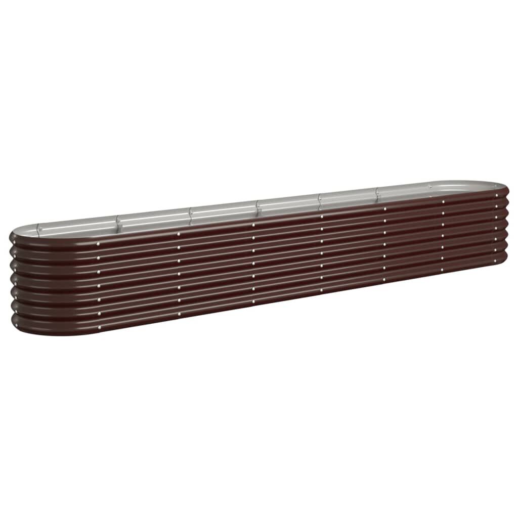 vidaXL Ζαρντινιέρα Καφέ 260x40x36 εκ. Ατσάλι με Ηλεκτρ. Βαφή Πούδρας