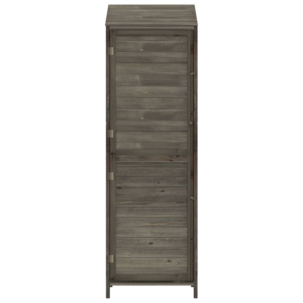 vidaXL Αποθήκη Κήπου Ανθράκι 55 x 52 x 174,5 εκ. από Μασίφ Ξύλο Ελάτης