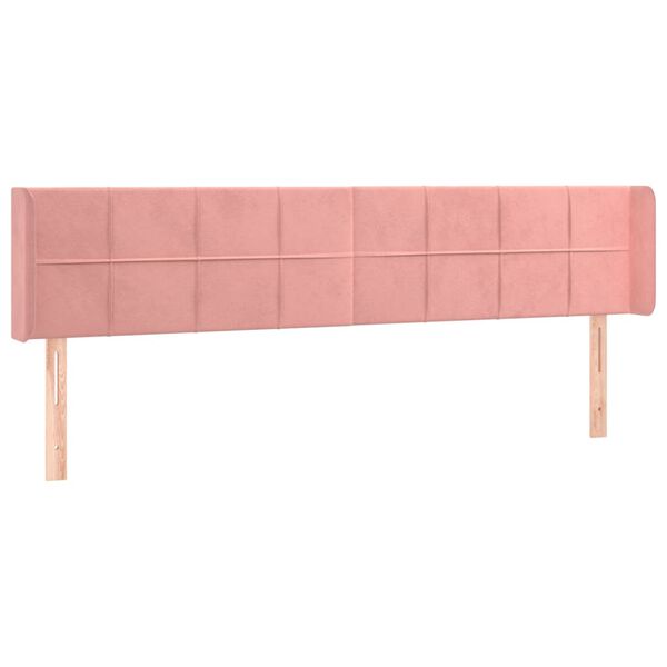 vidaXL Κεφαλάρι με Πτερύγια Ροζ 203x16x78/88 εκ. Βελούδινο