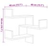 vidaXL Γων. Ραφιέρες Τοίχου 2 τεμ. Γκρι Σκυρ. 40x40x50 εκ. Επεξ. Ξύλο