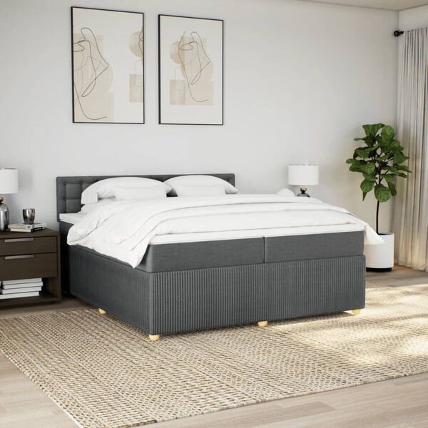 vidaXL &Kappa;&rho;&epsilon;&beta;ά&tau;&iota; Boxspring &mu;&epsilon; &Sigma;&tau;&rho;ώ&mu;&alpha; &Sigma;&kappa;&omicron;ύ&rho;&omicron; &Gamma;&kappa;&rho;&iota; 200x200 &epsilon;&kappa;. &Upsilon;&phi;&alpha;&sigma;&mu;ά&tau;&iota;&nu;&omicron;
