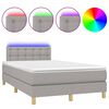 vidaXL Κρεβάτι Boxspring με Στρώμα & LED Αν.Γκρι 120x200 εκ Υφασμάτινο