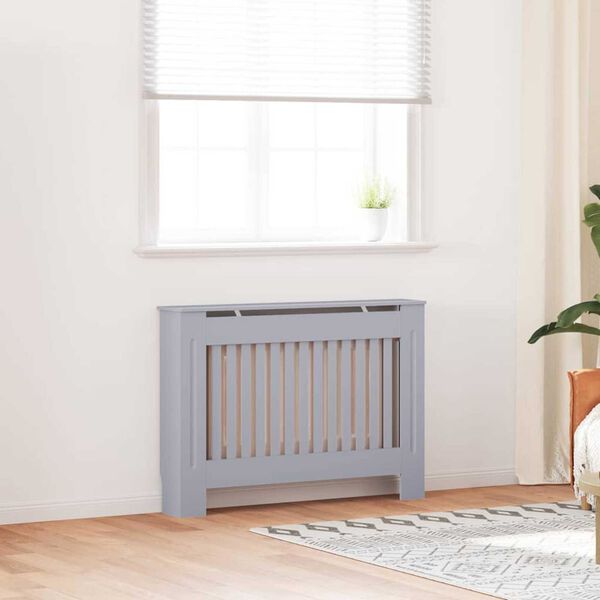 vidaXL Καπάκι Καλοριφέρ 2 pcs Γκρι 112x19x81,5cm Επεξεργασμένο ξύλο