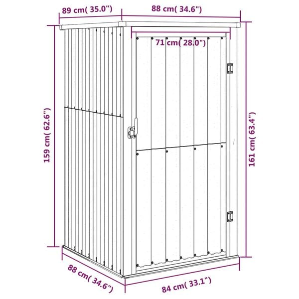 vidaXL Αποθήκη Εργαλείων Κήπου Ανθρακί 88x89x161 εκ. Γαλβαν. Ατσάλι