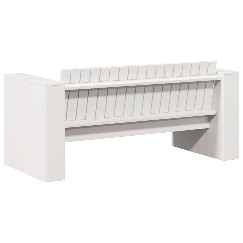 vidaXL Καναπές Κήπου Διθέσιος 134x60x62 cm Λευκός Μασίφ Ξύλο Πεύκο