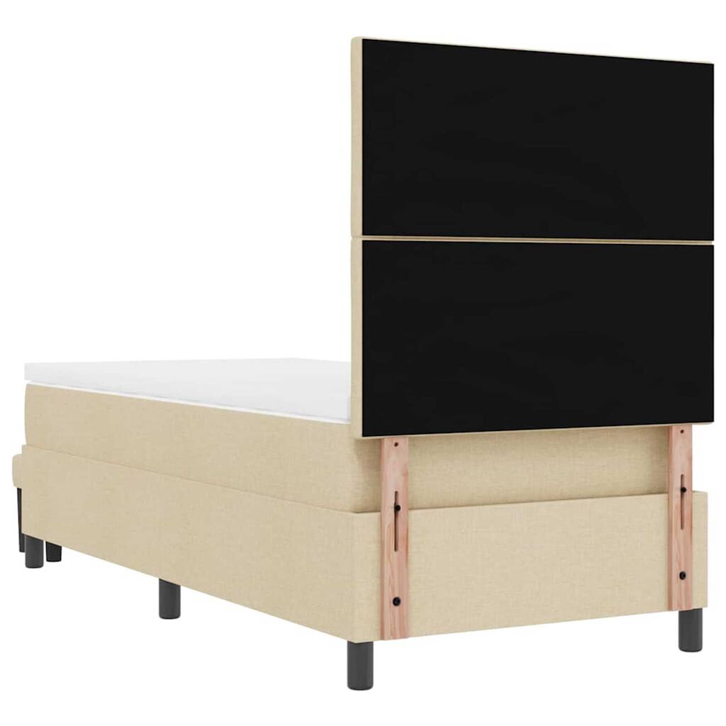 vidaXL Κρεβάτι με ελατήρια με στρώμα Κρεμ 90 x 190 cm ύφασμα
