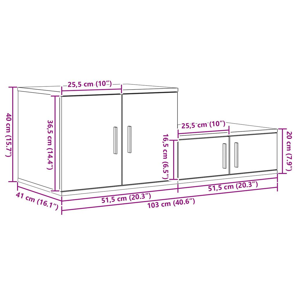 vidaXL Ντουλάπα Αποθήκευσης Σονομά Οξιά 103x41x40 εκ. Ξύλινη Κατασκευή