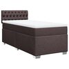 vidaXL Κρεβάτι Boxspring με Στρώμα Σκούρο Καφέ 100x200 εκ. Υφασμάτινο