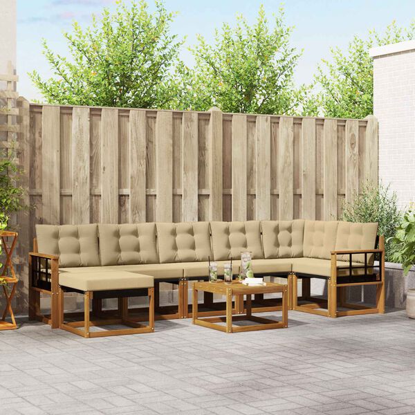 vidaXL &Sigma;&epsilon;&iota;&rho;ά &Kappa;&alpha;&nu;&alpha;&pi;έ &Epsilon;&xi;&omega;&tau;&epsilon;&rho;&iota;&kappa;&omicron;ύ &mu;&epsilon; &mu;&alpha;&xi;&iota;&lambda;ά&rho;&iota; 8 pcs &Phi;&upsilon;&sigma;&iota;&kappa;ό &kappa;&alpha;&iota; &Mu;&pi;&epsilon;&zeta;