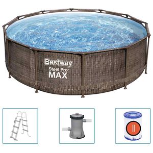 Bestway &Sigma;&epsilon;&tau; &Pi;&iota;&sigma;ί&nu;&alpha;&sigmaf; Deluxe Series Steel Pro MAX &Sigma;&tau;&rho;&omicron;&gamma;&gamma;&upsilon;&lambda;ό 366x100 &epsilon;&kappa;.