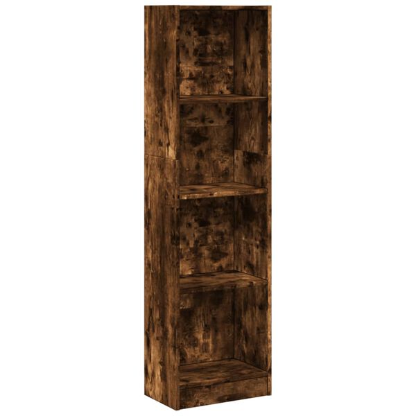 vidaXL Βιβλιοθήκη Καπνιστή Δρυς 40x24x176 εκ. από Επεξεργασμένο Ξύλο