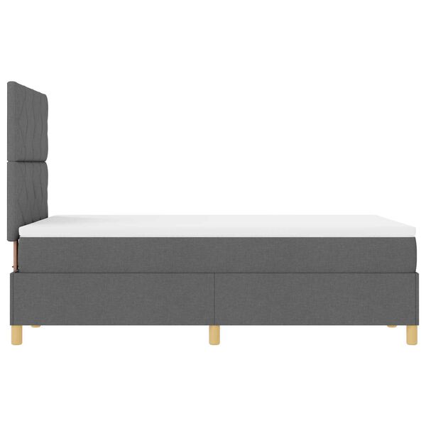 vidaXL Κρεβάτι Box Spring της με στρώμα & LED σκούρο γκρι 120x200 εκ. ύφασμα