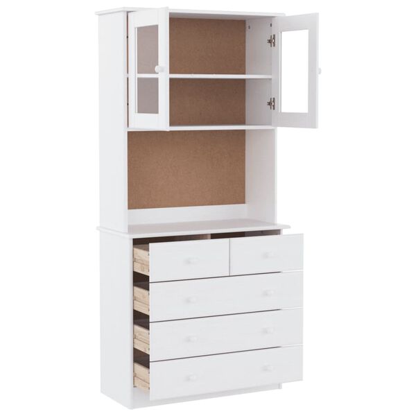 vidaXL Ντουλάπι ALTA Λευκό 77 x 35 x 165 εκ. από Μασίφ Ξύλο Πεύκου