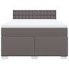 vidaXL Κρεβάτι Boxspring με Στρώμα Γκρι 160x200εκ. από Συνθετικό Δέρμα