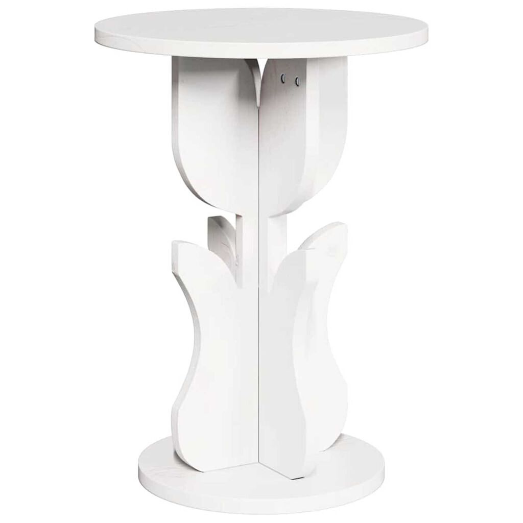 vidaXL Τραπεζάκι Πλευράς Λευκό 39.5 x 39.5 x 53.5 εκ Μασίφ ξύλο πεύκου