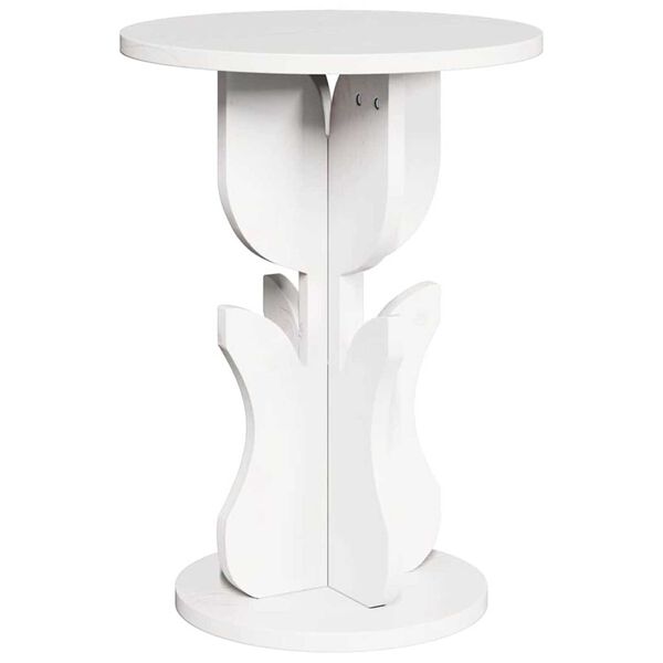 vidaXL Τραπεζάκι Πλευράς Λευκό 39.5 x 39.5 x 53.5 εκ Μασίφ ξύλο πεύκου