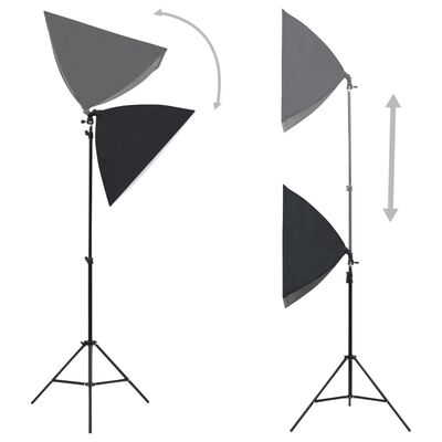 vidaXL Κιτ Φωτογραφικού Στούντιο Softbox με Φώτα, Φόντο & Ανακλαστήρα