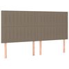 vidaXL Κρεβάτι Boxspring με Στρώμα Taupe 200x200 εκ. Υφασμάτινο
