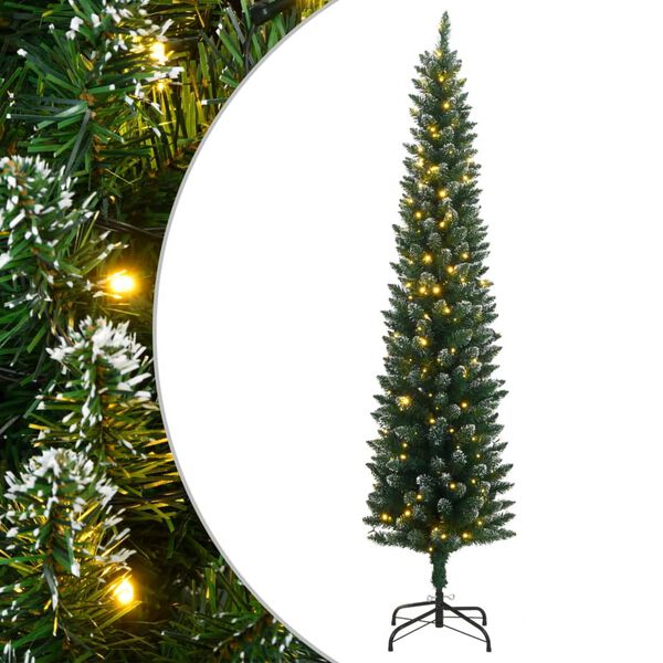 vidaXL Χριστουγεννιάτικο Δέντρο Slim Αρθρωτό με 300 LED 180 εκ.