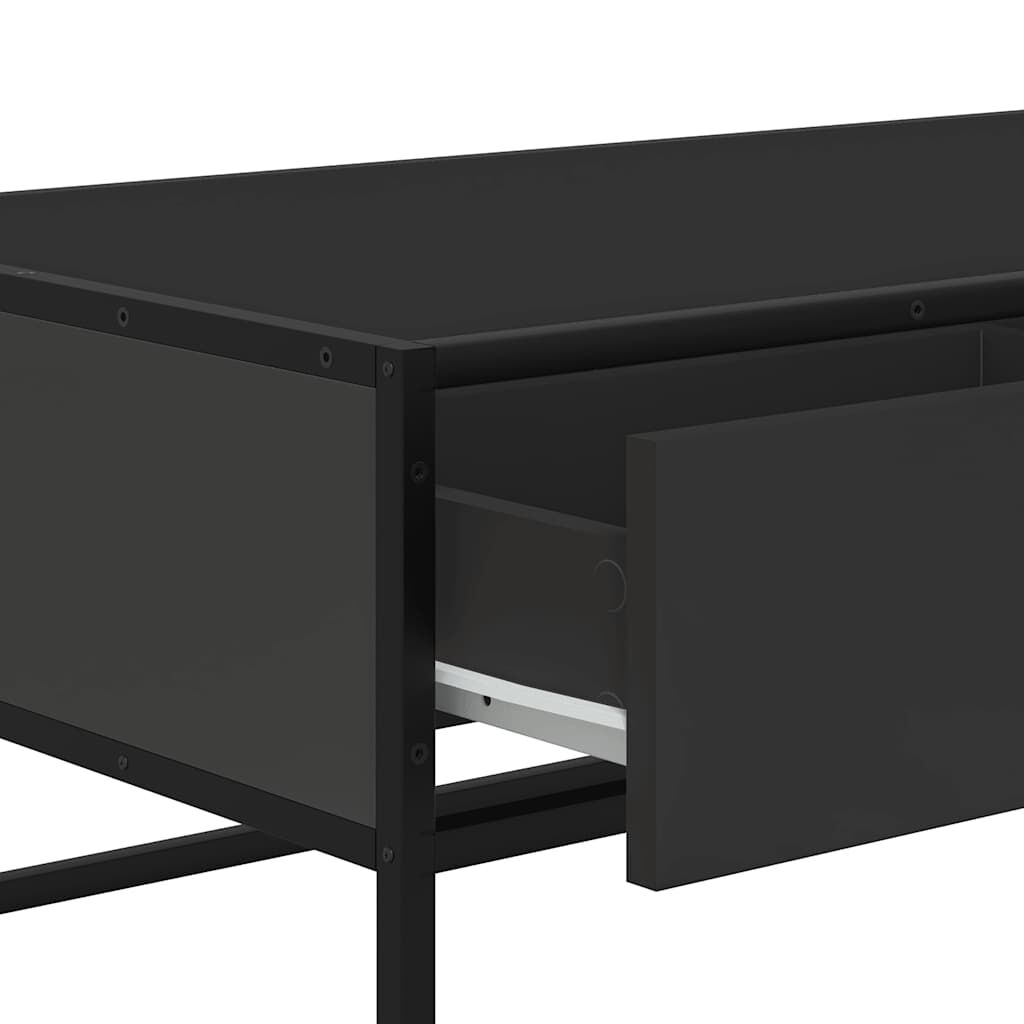 vidaXL Τραπεζάκι Σαλονιού Μαύρο 100x50x35 εκ. από Επεξ. Ξύλο/Μέταλλο