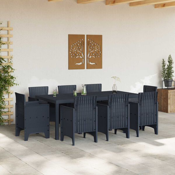 vidaXL Σετ Τραπεζαρίας Κήπου 7 pcs Ανοιχτό γκρι Large Πλαστικό