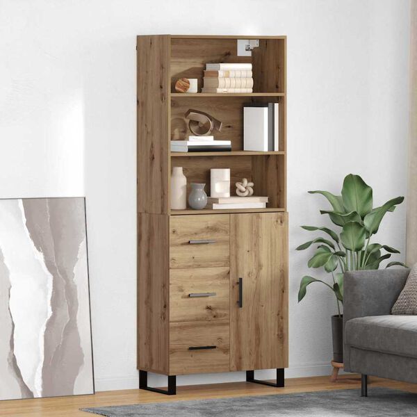 vidaXL Highboard Artisan Oak 69,5 x 34 x 180 &epsilon;&kappa;. &Epsilon;&pi;&epsilon;&xi;&epsilon;&rho;&gamma;&alpha;&sigma;&mu;έ&nu;&omicron; &xi;ύ&lambda;&omicron;
