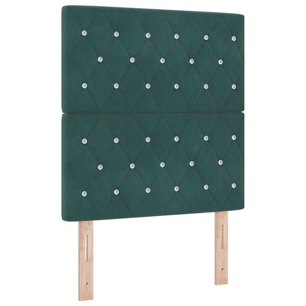 vidaXL Βελούδινο Κεφαλάρι Argyle Σκούρο πράσινο 80 cm Βελούδο