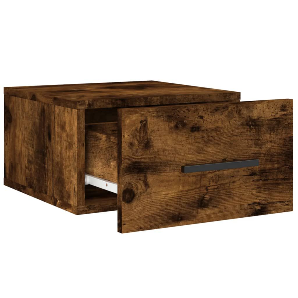 vidaXL Κομοδίνα Επιτοίχια 2 τεμ. Καπνιστή Δρυς 35x35x20 εκ.