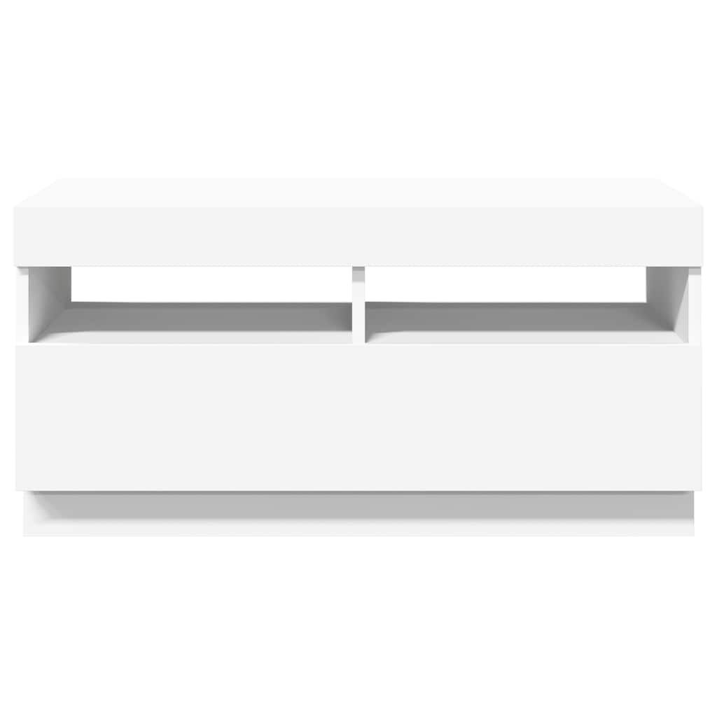 vidaXL Έπιπλο Τηλεόρασης με LED Λευκό 80 x 35 x 40 εκ.