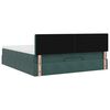 vidaXL Οθωμανικό κρεβάτι με στρώμα & LEDs Dark Green 160x200cm Velvet