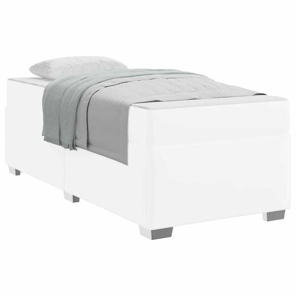 vidaXL Σκελετός Κρεβατιού Άλλο Λευκό 100 x 200 cm Τεχνητό δέρμα