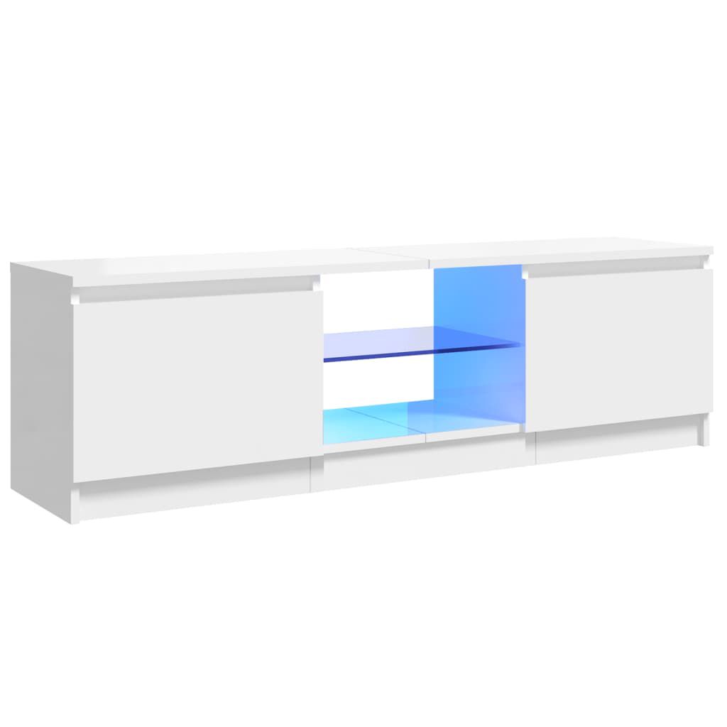vidaXL Έπιπλο Τηλεόρασης με LED Γυαλιστερό Λευκό 120 x 30 x 35,5 εκ.