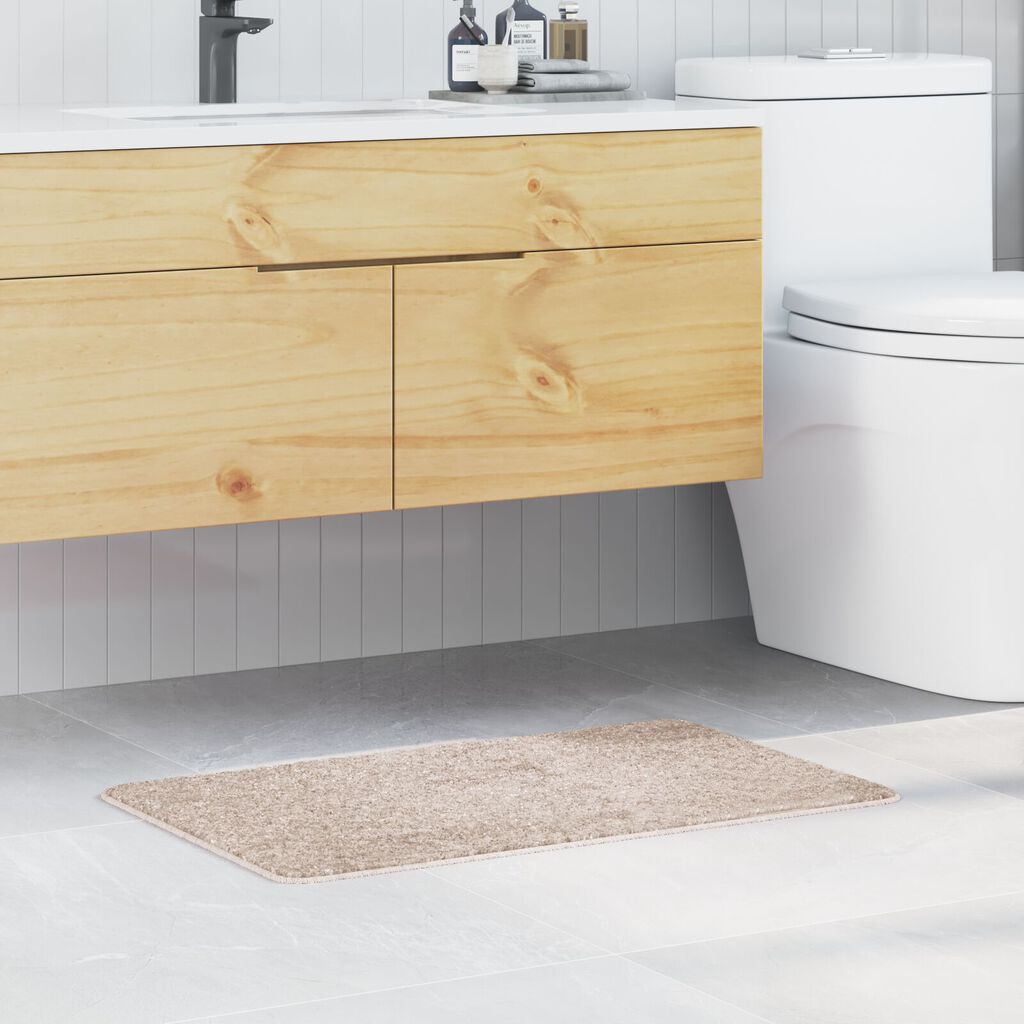 vidaXL Πατάκι Μπάνιου Ορθογώνιο Κρεμ 50x80 cm Πολυπροπυλένιο Αντιολισθητικό