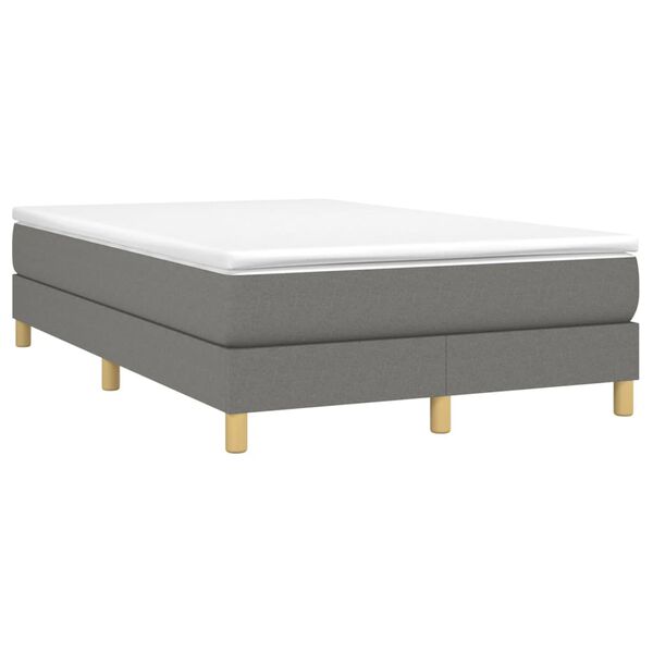 vidaXL Κρεβάτι Boxspring με Στρώμα Σκούρο Γκρι 120x190 εκ Υφασμάτινο