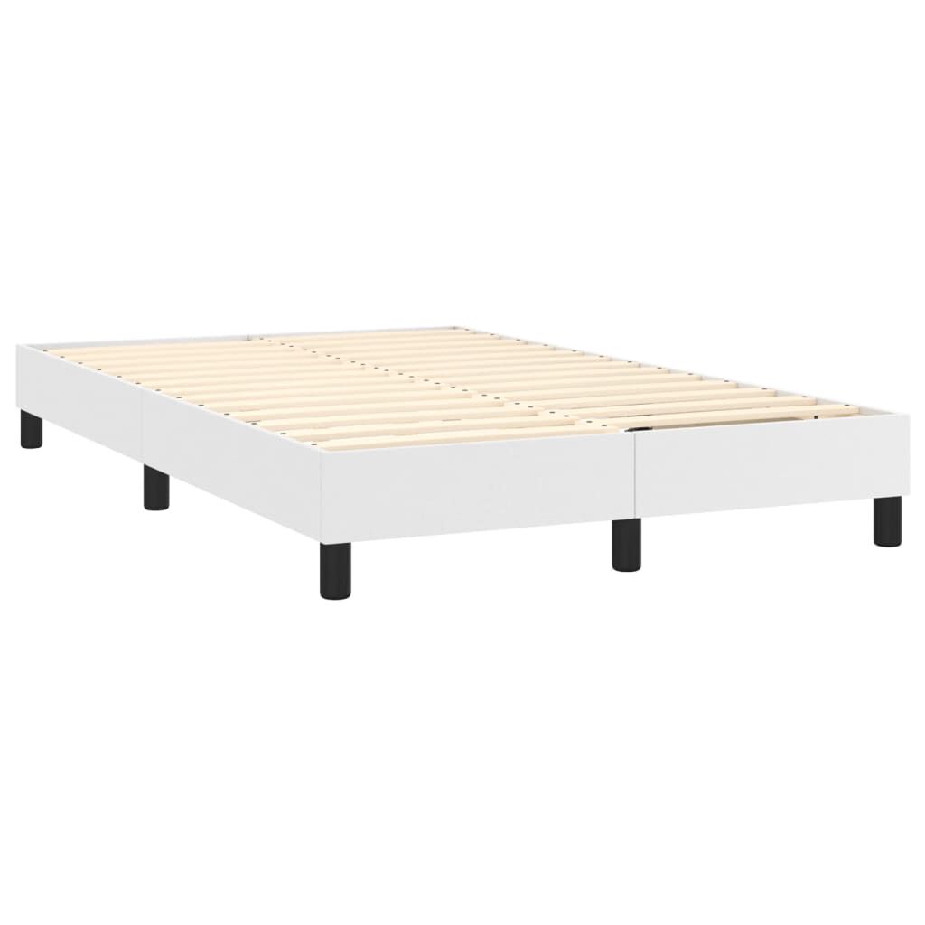 vidaXL Κρεβάτι Boxspring με Στρώμα & LED Λευκό 120x200 εκ. Συνθ. Δέρμα