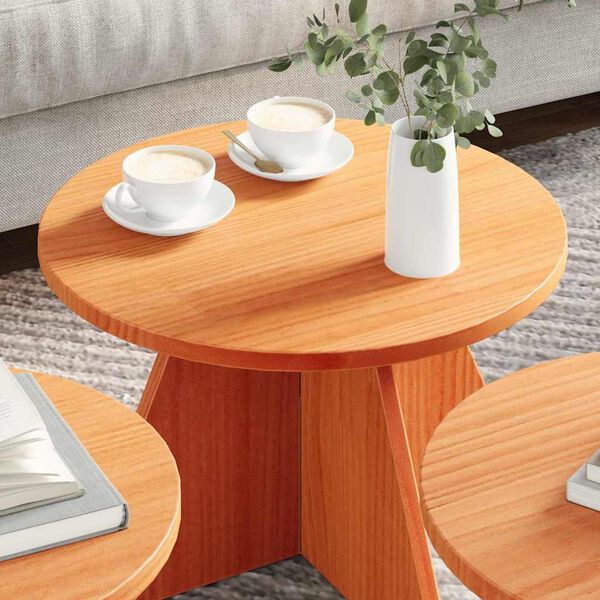 vidaXL Τραπεζάκι σαλονιού 3 pcs Καφέ κεριού 49 x 49 x 30 εκ.