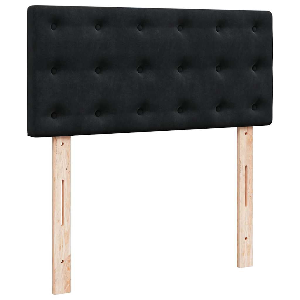 vidaXL Οθωμανικό κρεβάτι με στρώμα Μαύρο 90x200cm Velvet