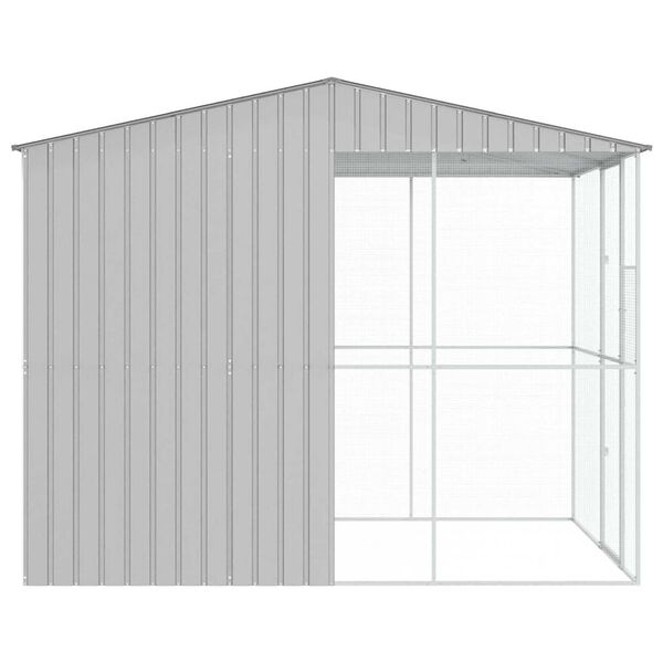vidaXL Κλουβί Πουλιών Γκρι 215 x 310 x 247 εκ. Γαλβανισμένος χάλυβας