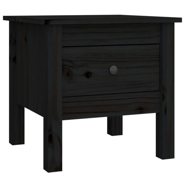vidaXL Βοηθητικά Τραπέζια 2 τεμ. Μαύρος 40x40x39 εκ. Μασίφ Ξύλο Πεύκου