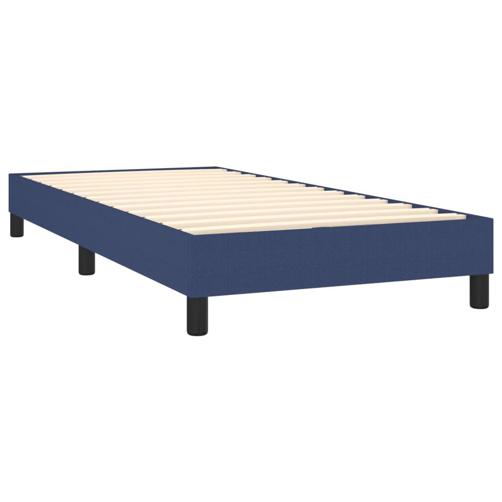 vidaXL Κρεβάτι Boxspring με Στρώμα & LED Μπλε 80x200 εκ. Υφασμάτινο