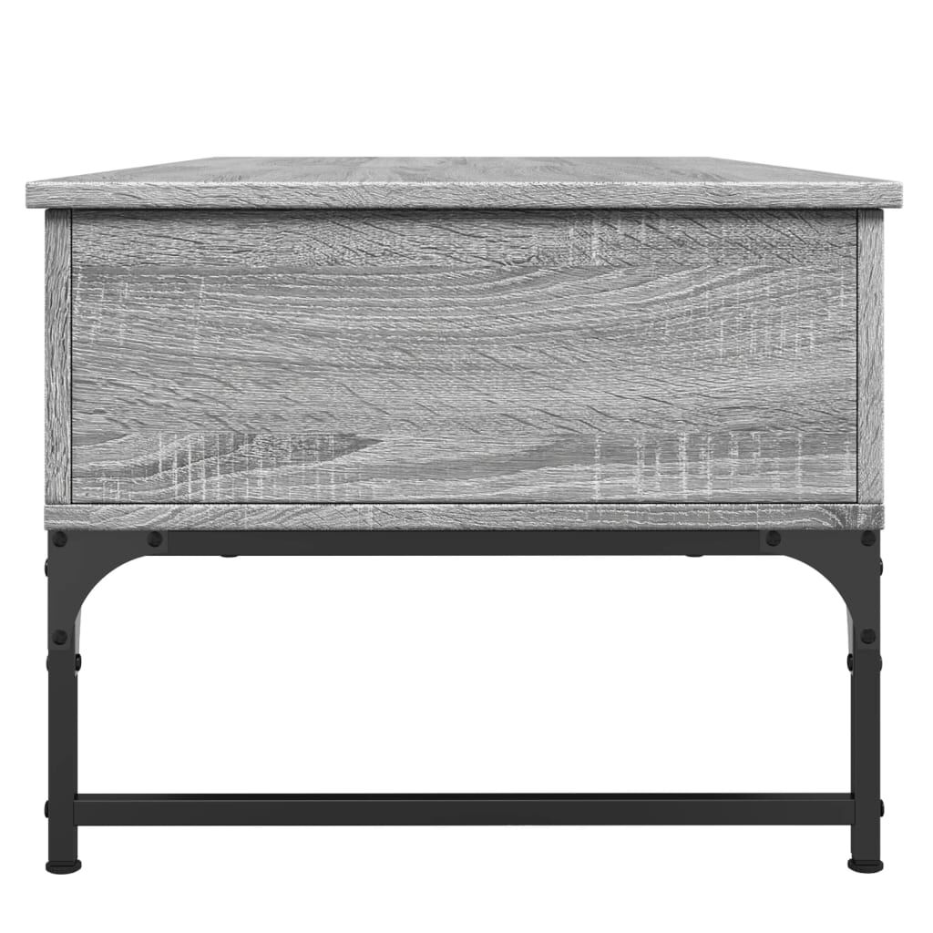 vidaXL Τραπεζάκι Σαλονιού Γκρι Sonoma 100x50x40 εκ. Επ. Ξύλο & Μέταλλο