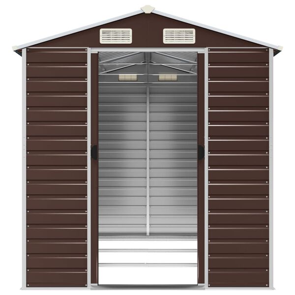 vidaXL Αποθήκη Κήπου Καφέ 191x300x198 εκ. Γαλβανισμένο Ατσάλι