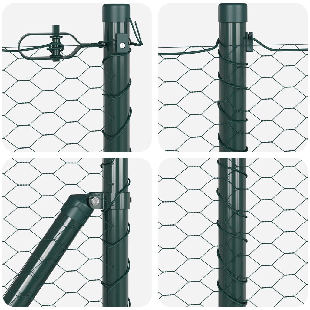 vidaXL Πράσινος Εξάγωνος Φράχτης 0.4x100 μ Χάλυβας