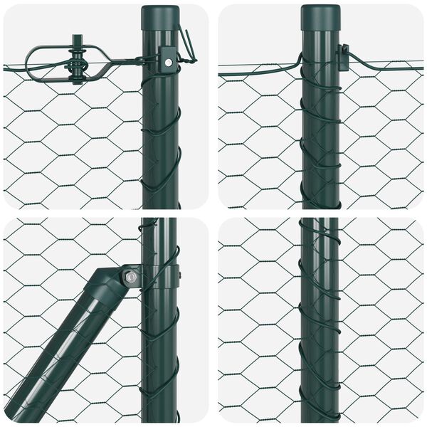 vidaXL Πράσινος Εξάγωνος Φράχτης 0.4x100 μ Χάλυβας
