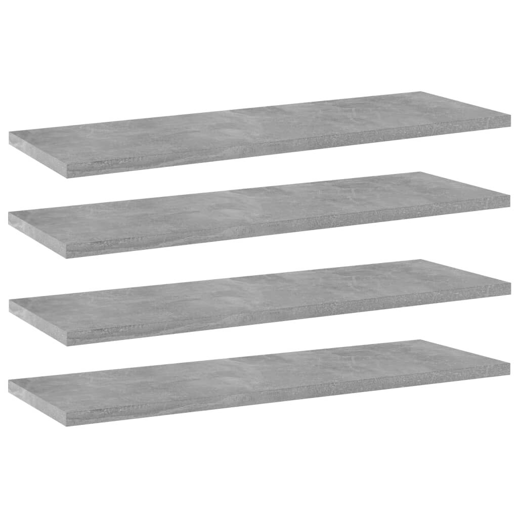 vidaXL Ράφια Βιβλιοθήκης 4 τεμ. Γκρι Σκυροδ. 60x20x1,5 εκ. Μοριοσανίδα