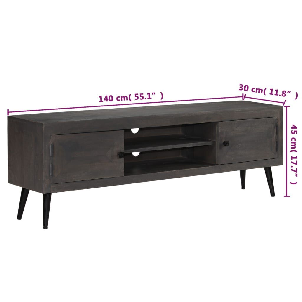 vidaXL Έπιπλο Τηλεόρασης 140 x 30 x 45 εκ. από Μασίφ Ξύλο Μάνγκο