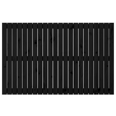vidaXL Κεφαλάρι Τοίχου Μαύρο 140 x 3 x 90 εκ. από Μασίφ Ξύλο Πεύκου